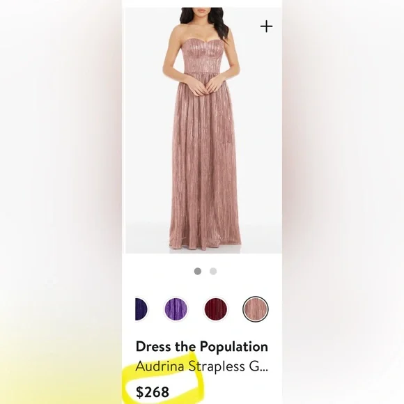 Dress the Population Kienna Silver Shimmer One-Shoulder Maxi Dress - Picture 6 of 10